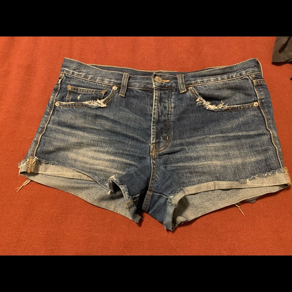 BDG, Button front demon shorts, medium wash